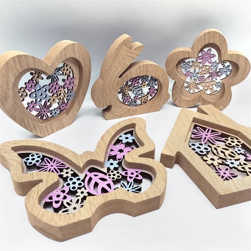 Easter Creative Wooden Ornaments, Cross-border New Source Manufacturers Wood Handicrafts Home Decoration Ornaments
