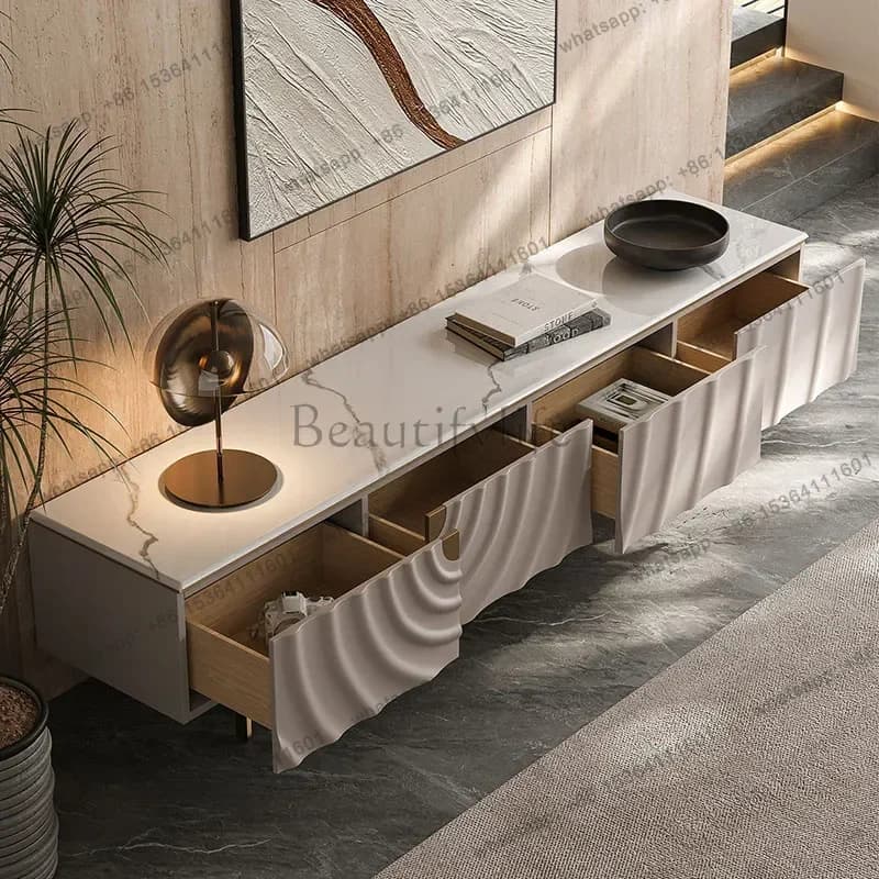 LJY Vintage Premium Tv Stand Nordic Style Trendy Italian Tv Cabinet Tiny Cute Cream Style Stojaki Telewizyjne Home Furniture