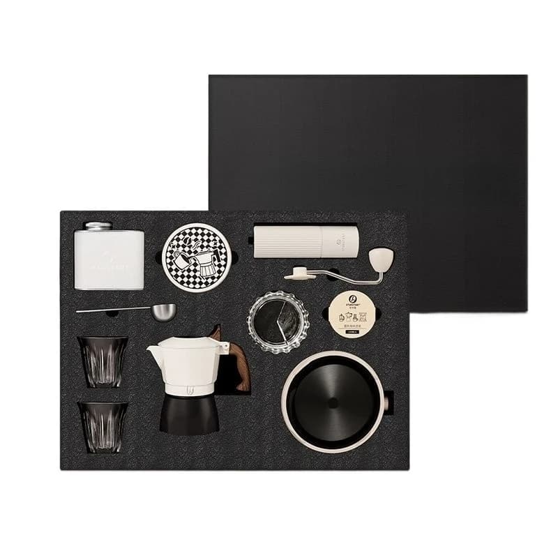 Pot Double Valve Set Gift Box Espresso Electromechanical Hot Brewing Coffee Pot 2 Utensils Gift