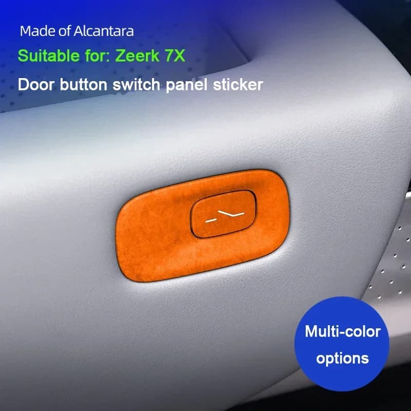 Covering Interior Accessories For Zeekr 7X ZEEKR 001 Italian Suede Car Door Switch Button Panel Decorative Sticker For Zeekr 7X