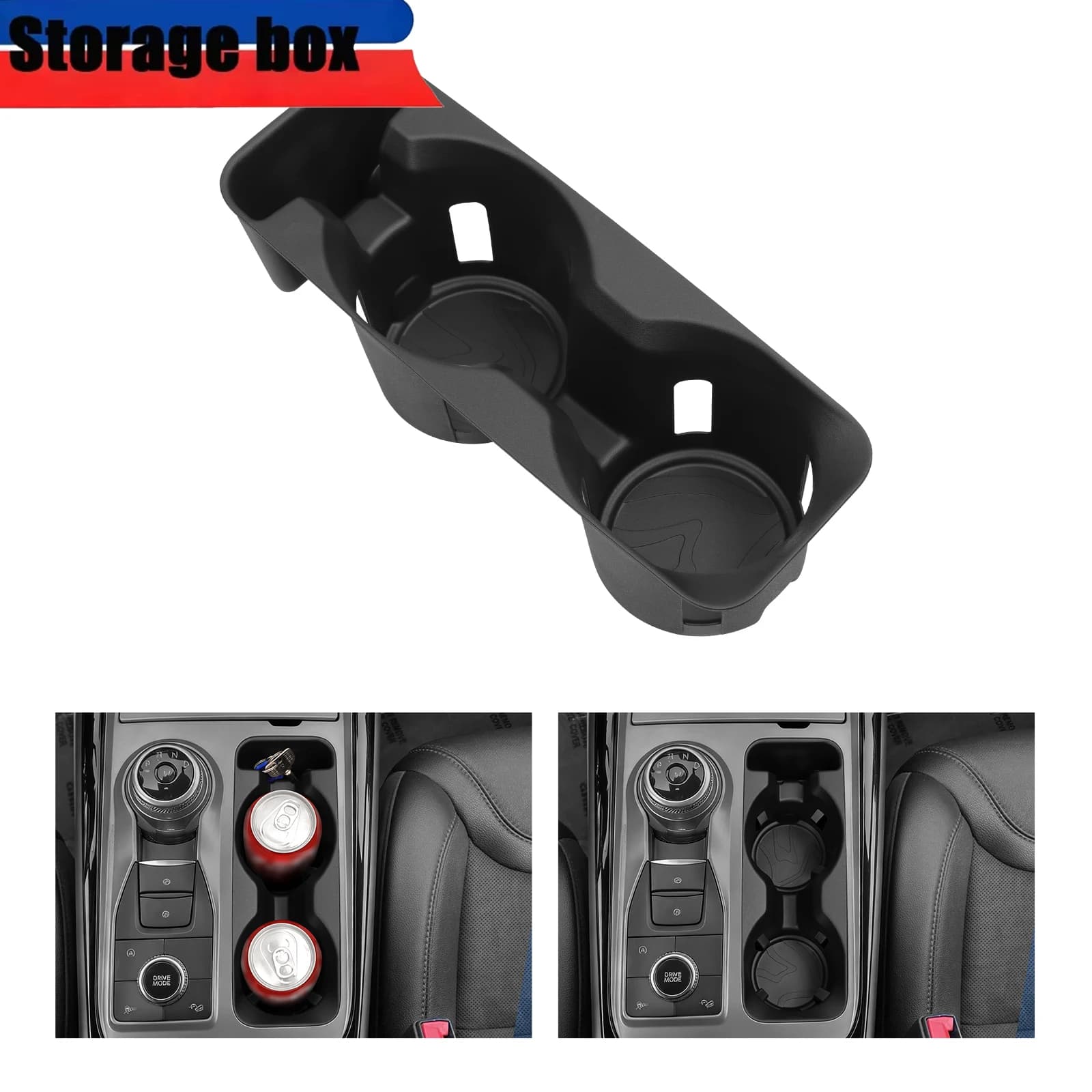 Center Console Cup Holder Shock Absorbing Storage Tray TPE Car Accessories For Ford Explorer 2020-2024 Not Fit 2025