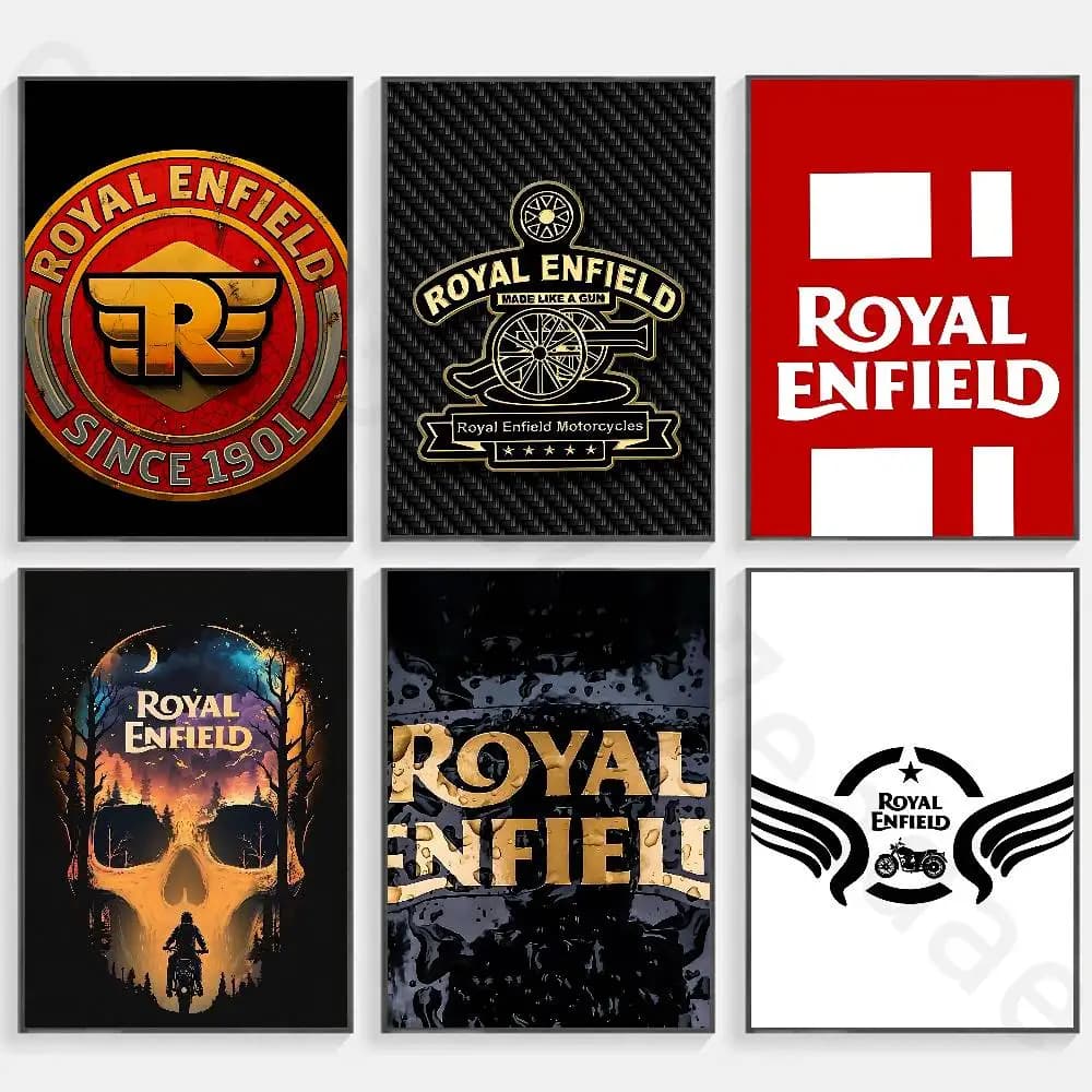 R-ROYALS E-ENFIELDS Logo Poster Fancy Poster Wall Sticker for Living Room Bar Vintage Decorative Painting