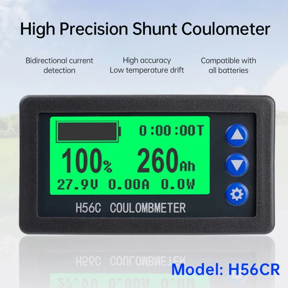 DC 10-100V 100A 200A 300A Battery Capacity Coulomb Meter Monitor Capacity Display Coulomb Tester Voltmeter Ammeter Wattmeter