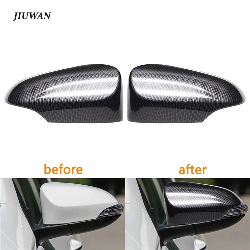 1 Pair Carbon Fiber Rearview Mirrors Cover Cup Side Mirrors Decorative Caps for Toyota ALTIS Corolla Levin Vios 2014~2019