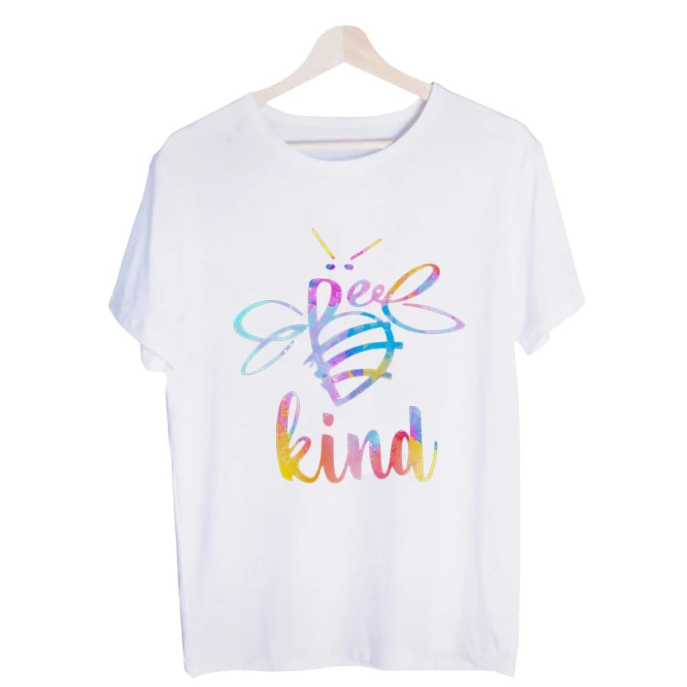 Women's Bee Graphic Tee, Short Sleeve Crew Neck T-Shirt with Watercolor Design for Casual Daily Wear