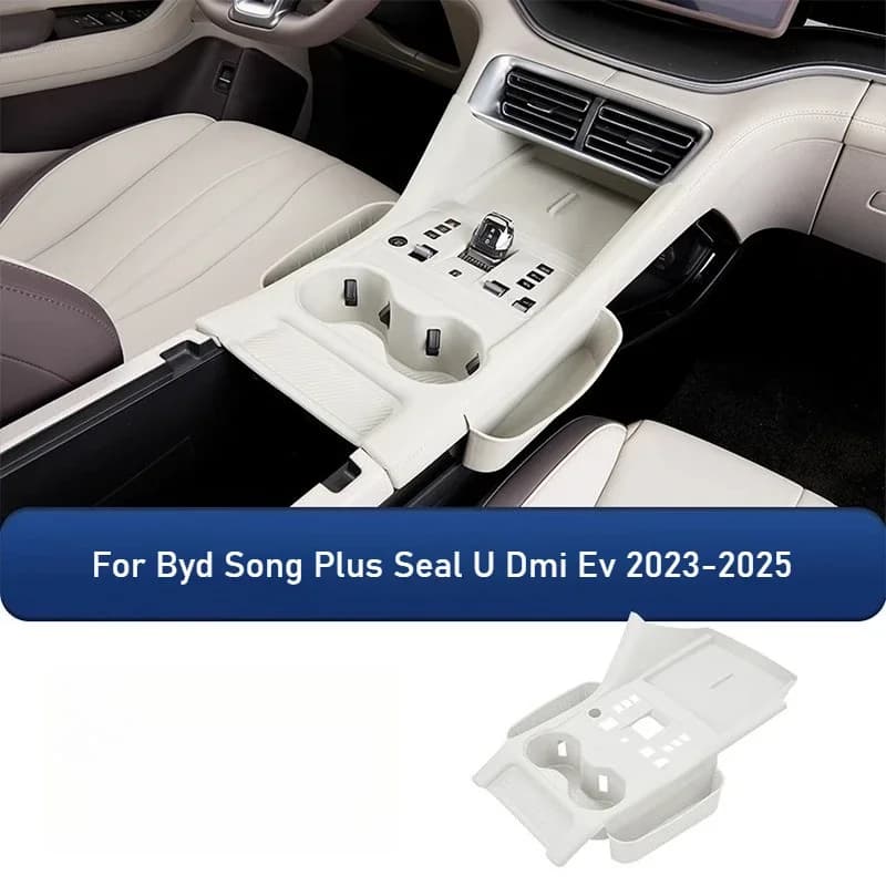 For Byd Song Plus Seal U Dmi Ev 2023-2025 Car Central Control Full Silicone Pad Wireless Water Cup Mat Anti-slip Protector