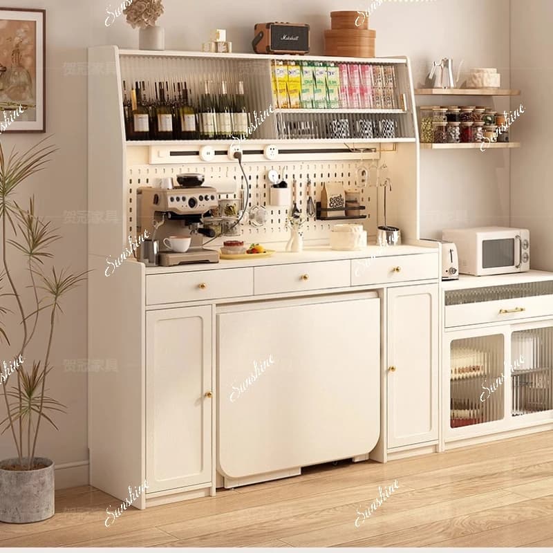 hole board multi-layer dining edge, integrated 1.5 meters against the wall, small apartment high cabinet storage, socket track