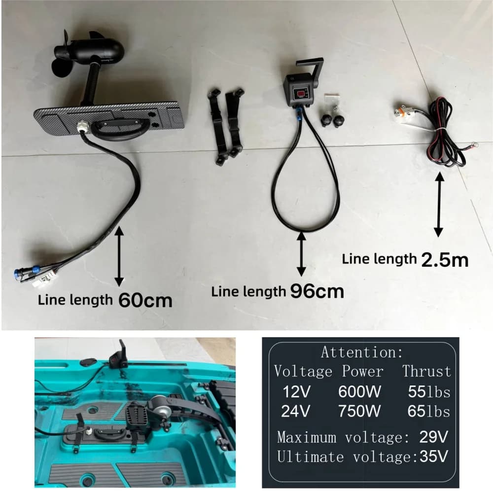 LSF High Efficiency 12v/24v Electric Hybrid Motor for Propeller Pedal Kayak Fishing 1-Year Warranty