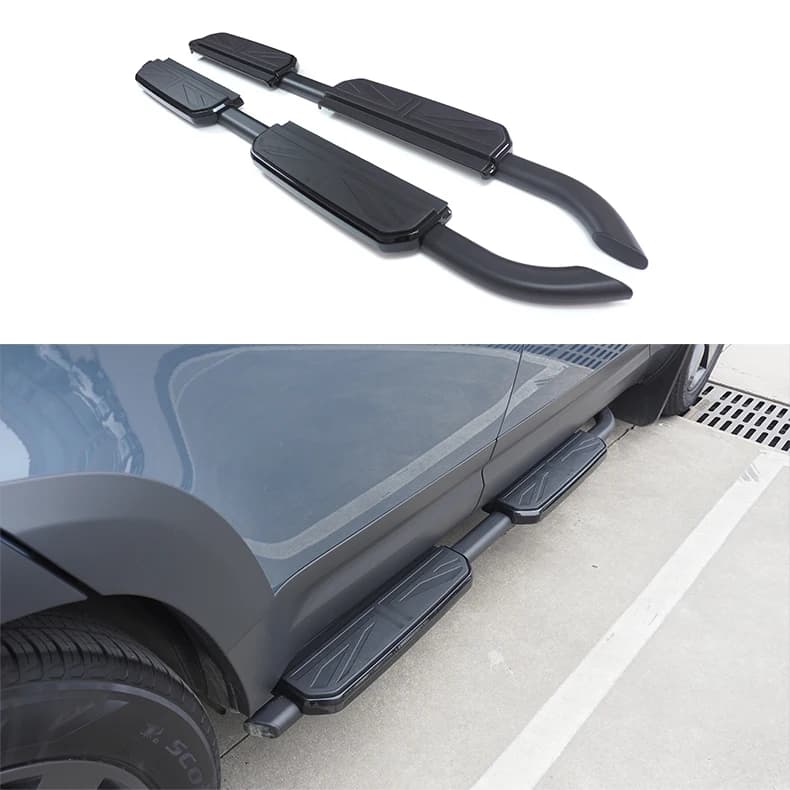 Black Fixed Step Side Pedal Running Board Footstep Bar for Rover Defender L663  W/national  Logo