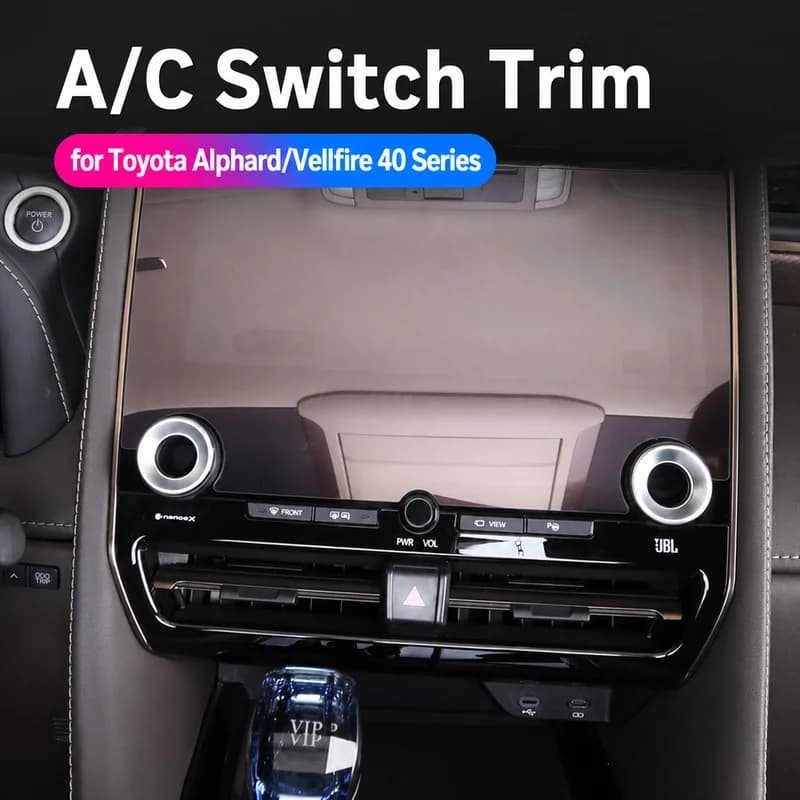 Car Air Conditioning Switch Trim for Toyota Alphard Vellfire 40 Series Interior Accessories ABS Decorative Button Frame 2pcs
