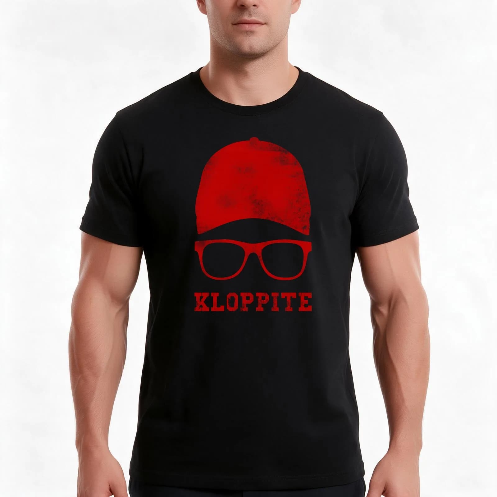 Kloppite T-Shirt, Summer Casual Cotton Tee, Oversized Streetwear Tops, Vintage Graphic Print, Loose Fit Short Sleeve
