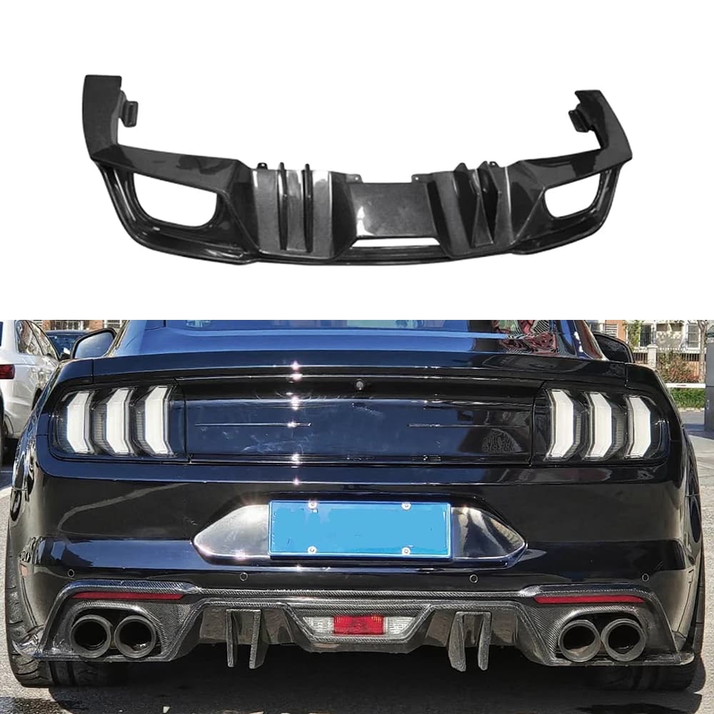 Carbon Fiber AC Style Rear Diffuser Body Kit Fits for Ford Mustang 2018-2022 Years Rear Lip