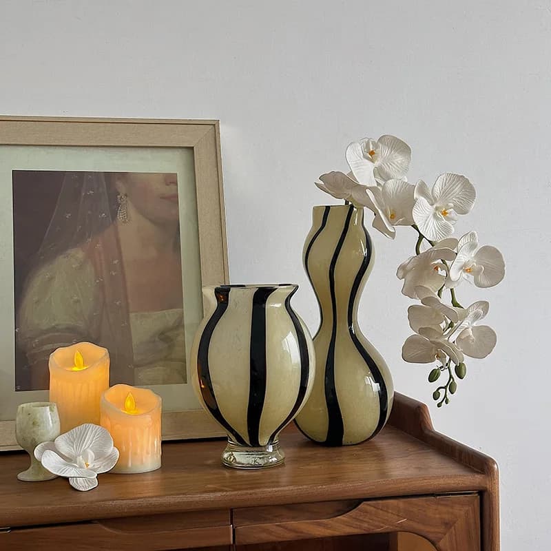 DSA medieval vase gourd type zen glass light luxury niche art flower ware living room flower arrangement water nourishment