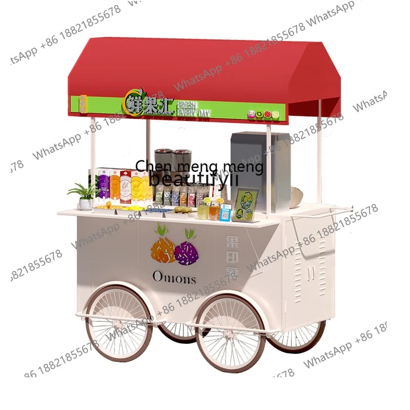 cc182Commercial float booth truck wrought iron outdoor float movable market mall stall