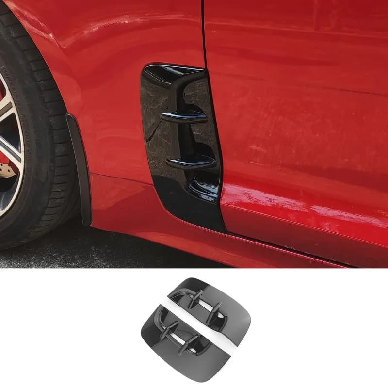 1 Set Car Door Front Fender Side Air Vent Cover Intake Trim Exterior Leaf Plate Outlet Decoration for KIA Stinger 2017-2024