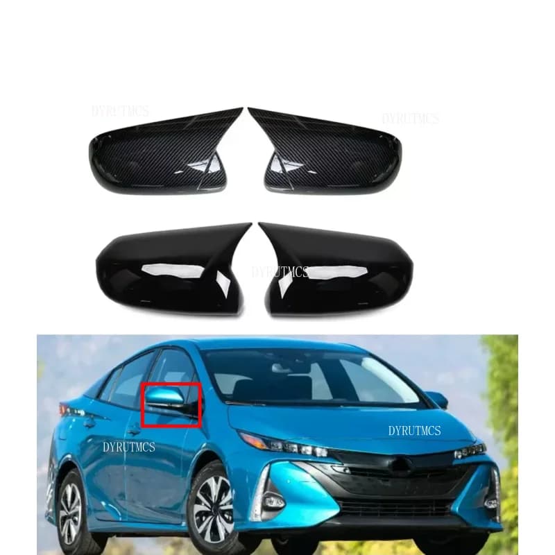 Rearview Side Mirror Cover Fit For Toyota Prius XW50 2016-2022  Carbon Fiber Wing Cap Car Exterior Door Rear View Case Trim