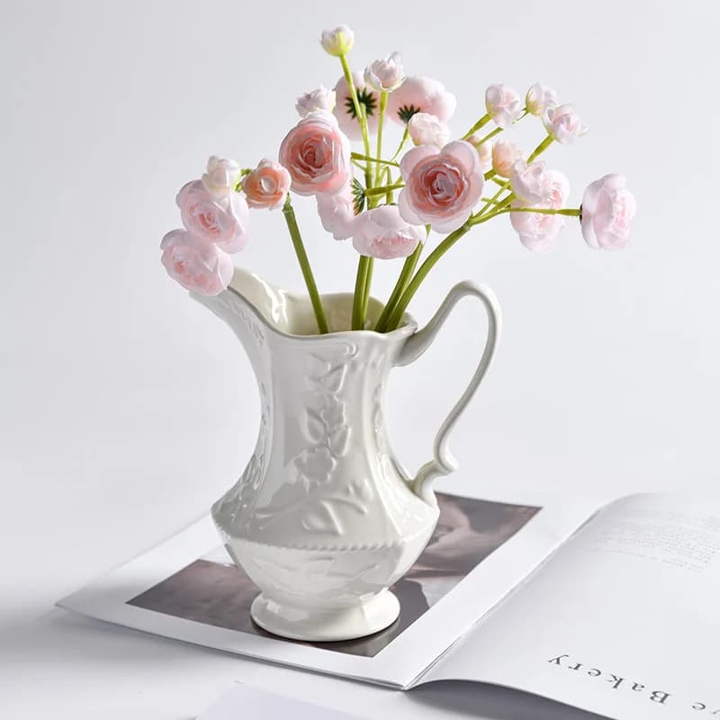 HYS Modern Vase Ceramic High Value Light Luxury Dried Flower Arrangement Water-raised Bouquet Home Ornament