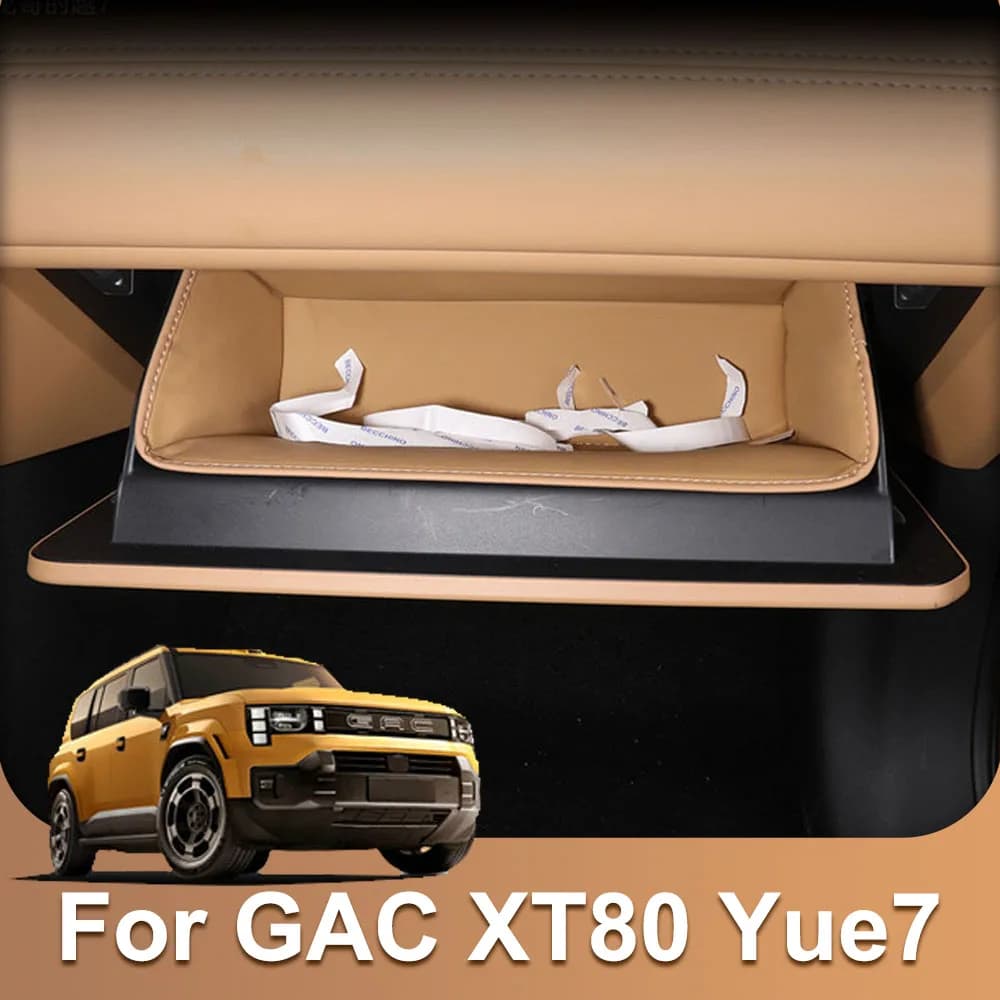 Suitable For GAC XT80 Yue7 Front Passenger Glove Compartment Storage Pad Automotive Modification Parts Built In Leather Pocket
