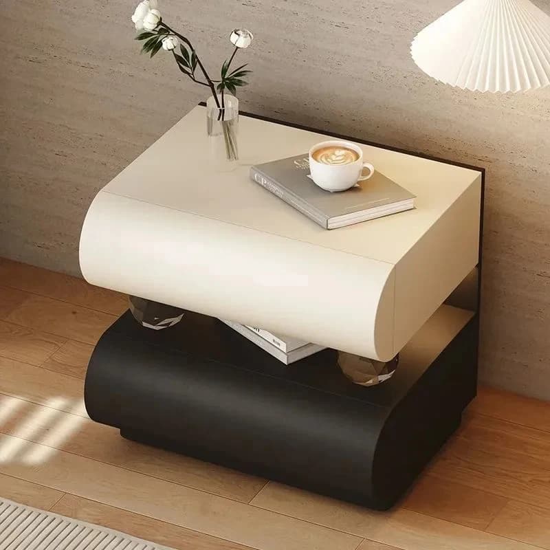 Tle Italian Bedroom Home Leather Minimalist New Solid Wood Bedside Cinet Storage