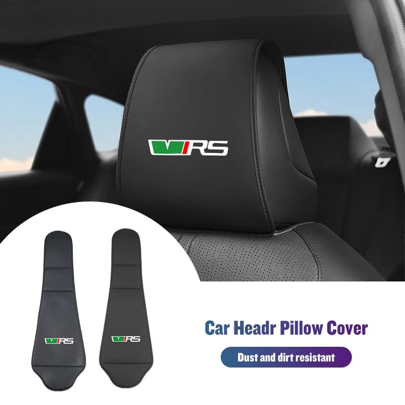 Car Seat Headrest Protector Head Neck Pillow Cover Auto Accessories For Skoda VRS Octavia Superb Rapid Kodiaq Karoq Fabia