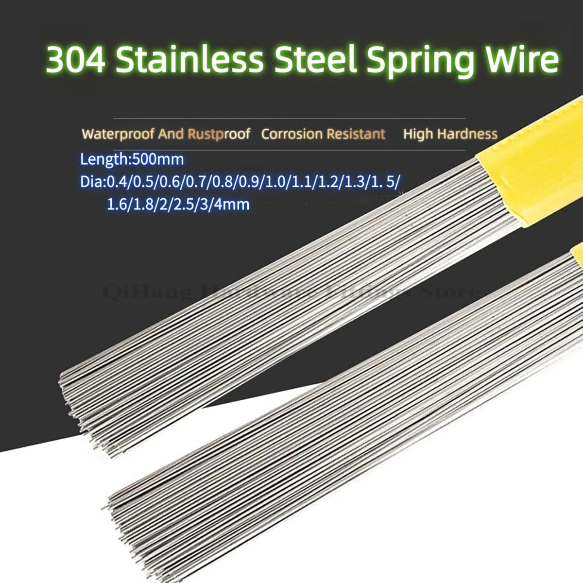 10Pcs 316 Stainless Steel Spring Wire 500mm Length, 0.4-4mm Diameter Straight Strip, High Elastic Hard Metal Wire for DIY Craft