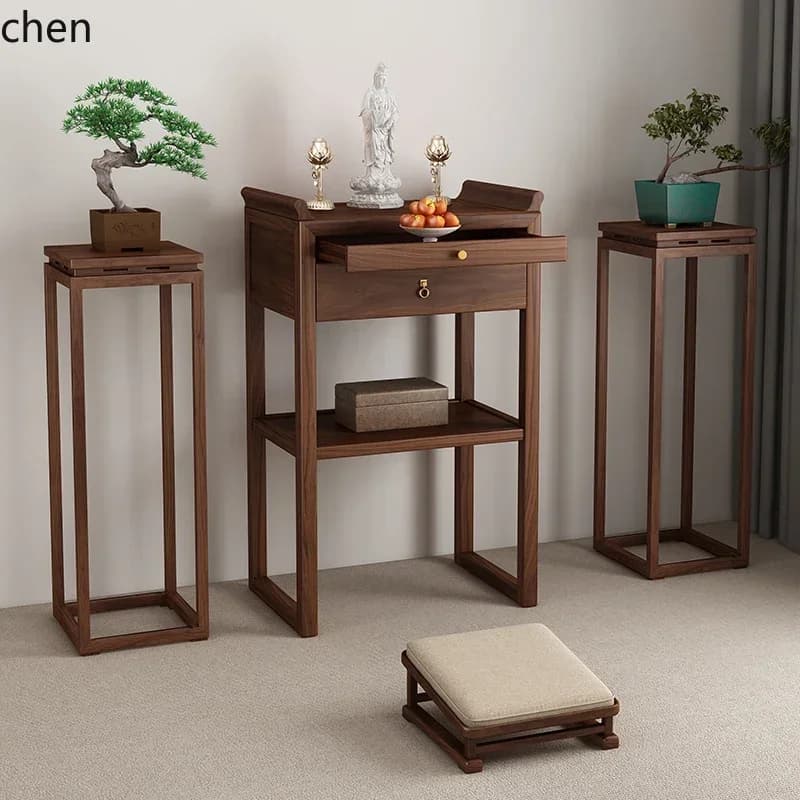 HT solid wood offering table incense table shrine god of wealth casket incense table