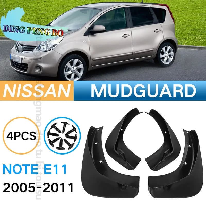 4Pcs Mud Flaps Splash Guards For Nissan Note E11 2004-2011 Front Rear Fender Mudguards Car Styling Auto Accessories Parts