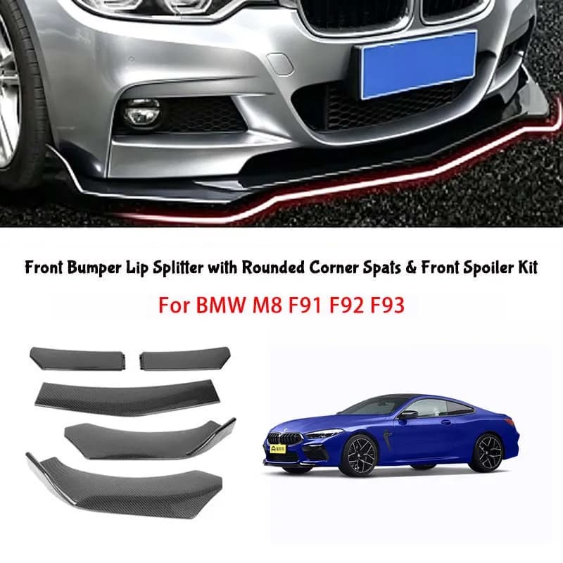 5-Segment Adjustable Front Bumper Lip Splitter Body Kit For BMW M8 F91 F92 F93