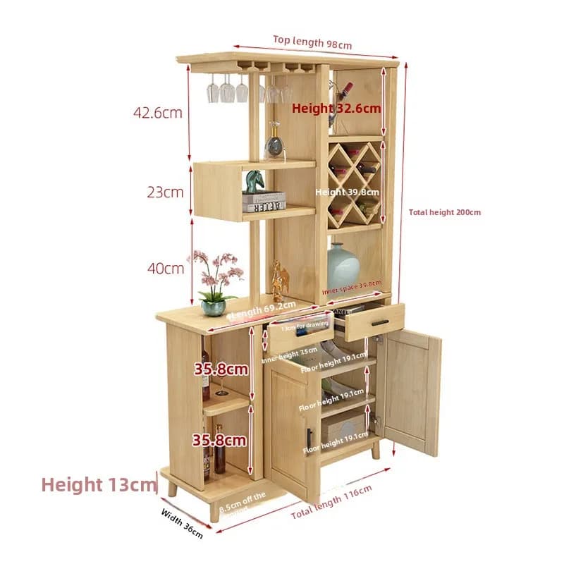 Nordic living room entrance partition door cabinet, Chinese double-sided solid wood shoe cabinet, household wine cabinet