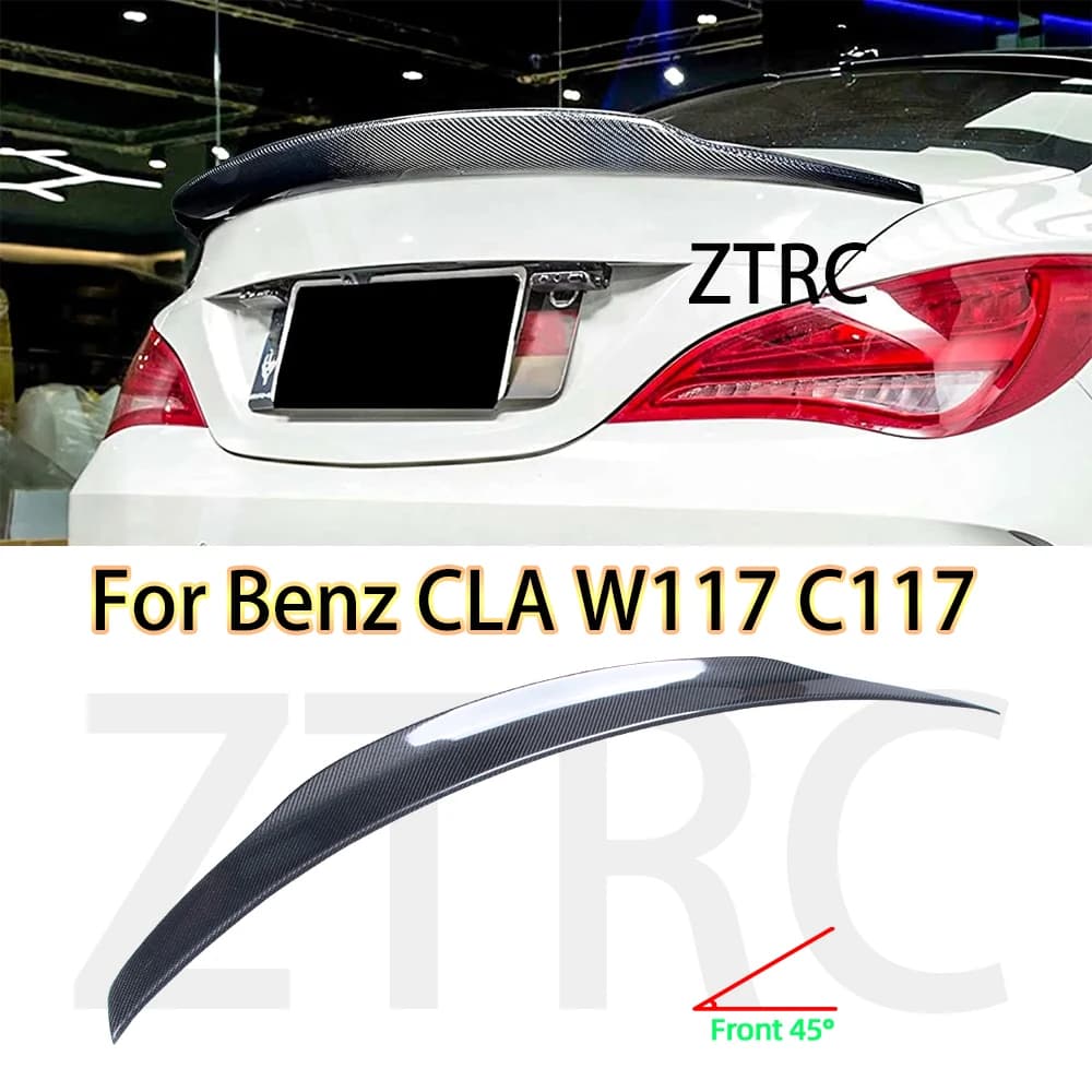 Car Spoiler For Mercedes Benz CLA W117 C117 PSM Style Real carbon fiber material Rear Spoiler Trunk wing 2013-2019