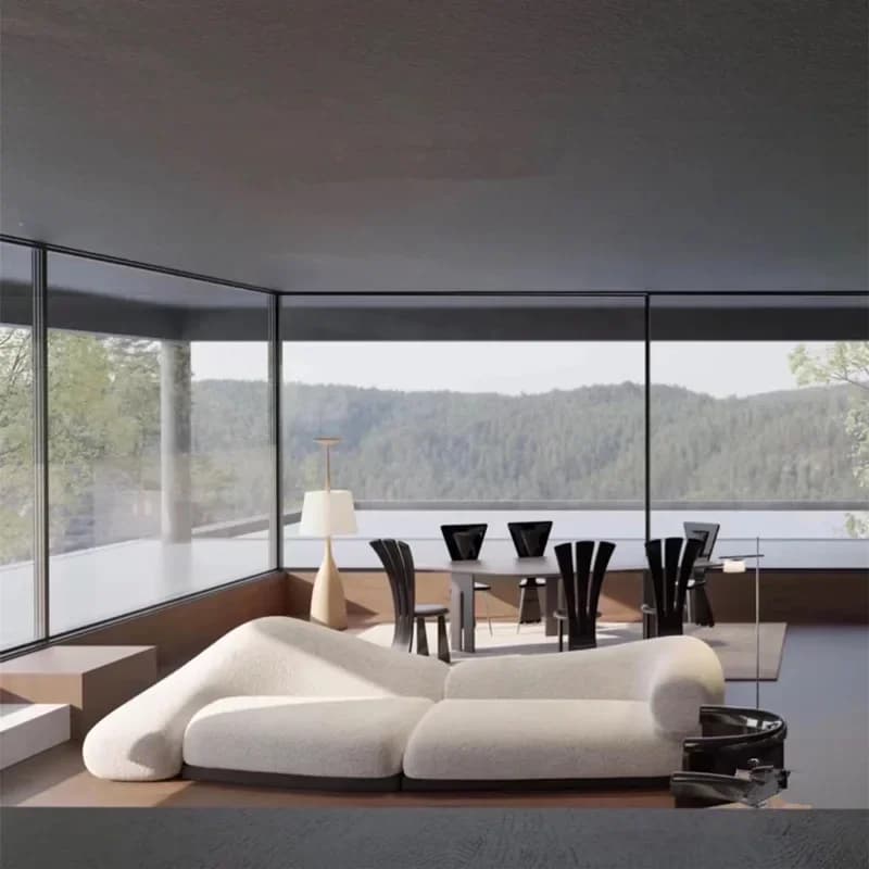 For Floating Sofa, Light French Modern Living Room Snowflake Milk White Sofa