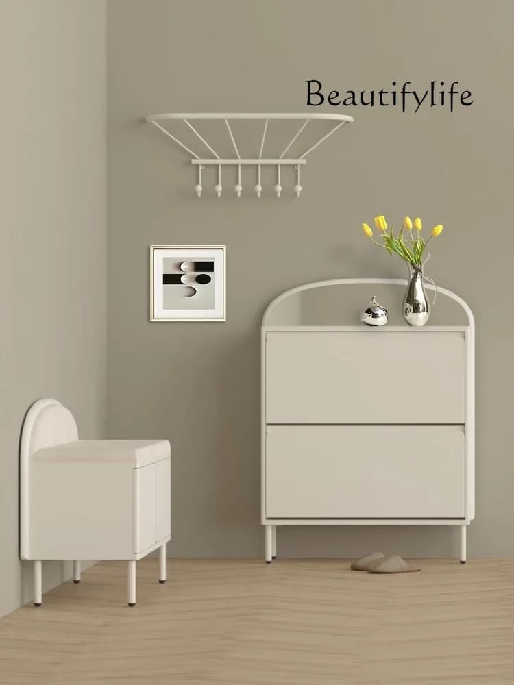SS Matsutake Shoe Cabinet Nordic Light Luxury Household Small Apartment Entrance Tipping Bucket Shoe Rack