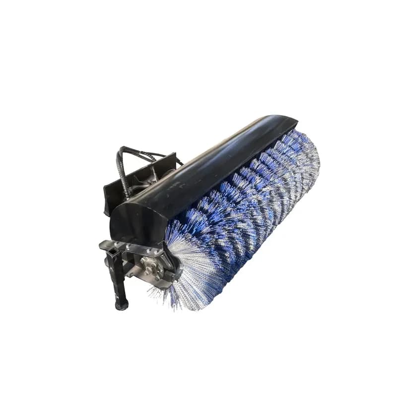 Loader Diagonal Sweeper Brush Hydraulic Loader Attachments Mini Skid Steer Road Cleaner AGT Snow
