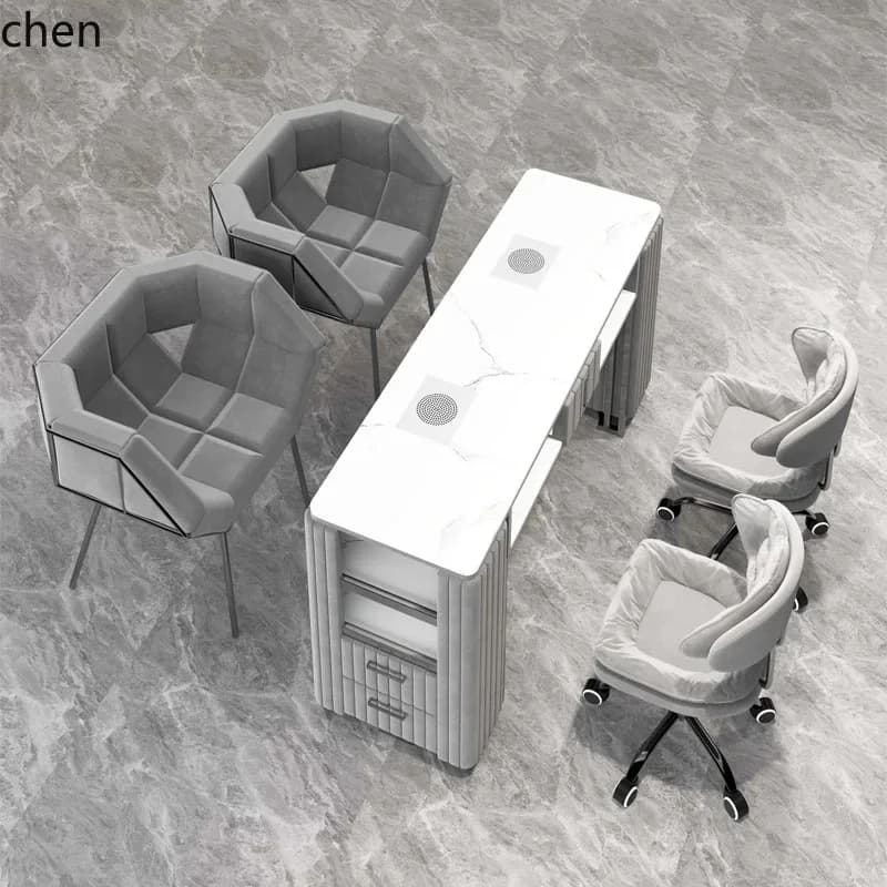 L28 Stainless Steel Manicure Table And Chair Set, Vacuum Cleaner Socket, Manicure Table, Manicure Table And Chair
