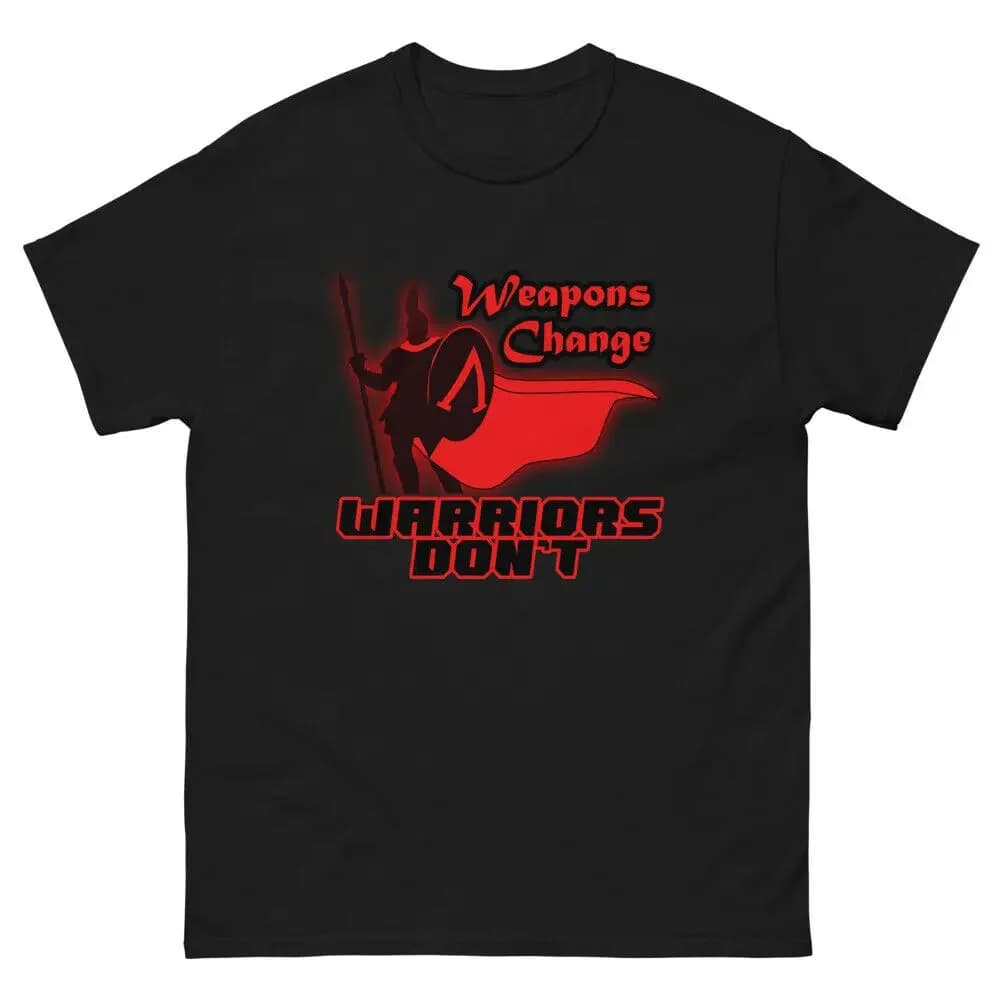 Weapons Can't Change Warriors Cool Spartan T-Shirt 100% Cotton O-Neck Short Sleeve Summer Casual Mens T-shirt Streetwear