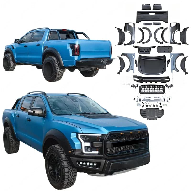 High Quality Perfect Fit Body Kit With Bumper For Ranger T6 T7 T8 Upgrade To F150 Raptor