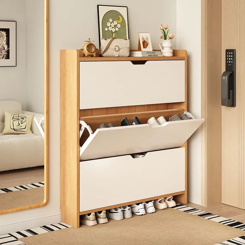 Luxury Designer Shoe Shelf Organizer Storage Mobile Living Room Wooden Slippers Shoe Cabinet Vertical Zapatero Home Furniture