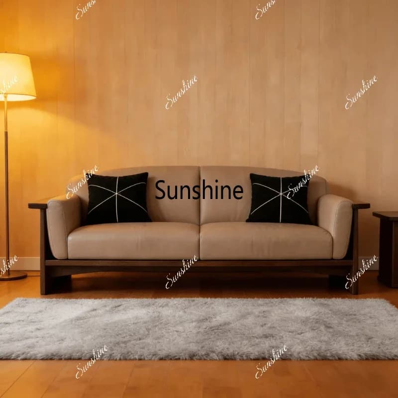 New Chinese minimalist, solid wood sofa living room, reception light luxury and comfortable living room furnitureY