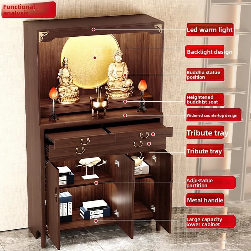 new Chinese solid wood , Buddhist cabinet, vertical cabinet for household use, Buddhist platform, God of Wealth table