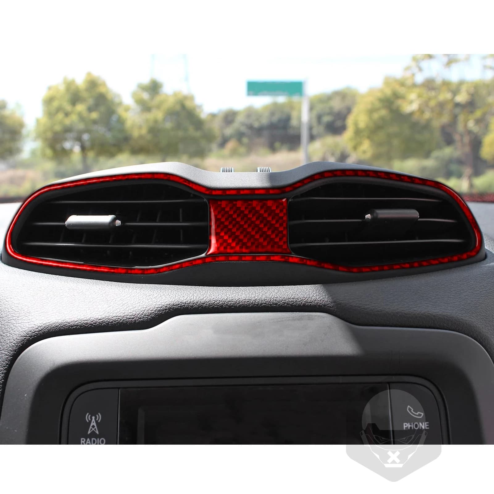 Soft Carbon Fiber Automotive Central Control Air Conditioning Vent Panel FOR JEEP RENEGADE 2014-2023 Interior Accessory Stickers