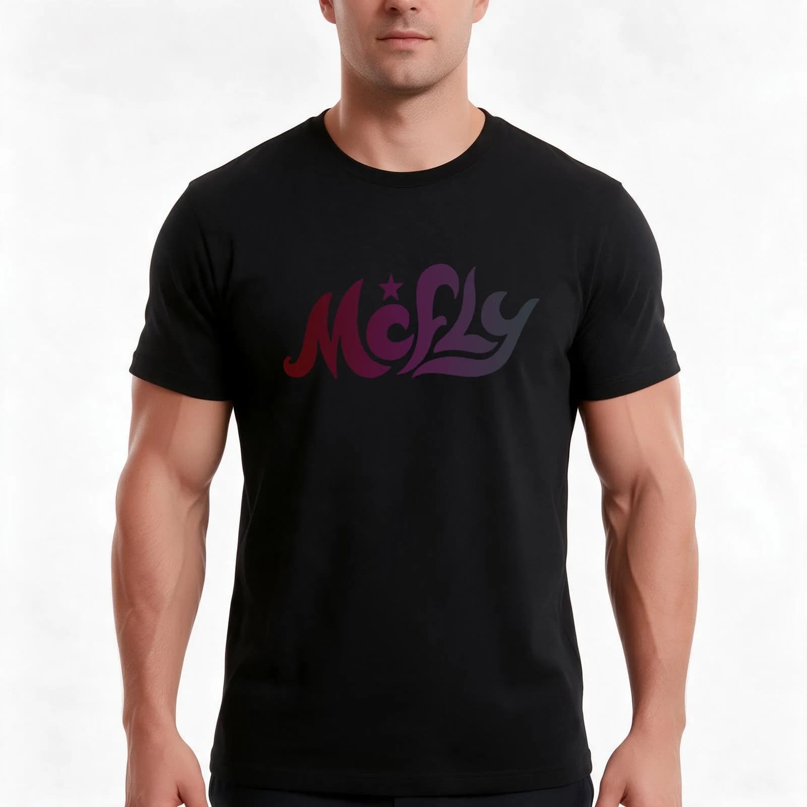 McFly T-Shirt, Summer Casual Cotton Tee, Oversized Streetwear Tops, Vintage Graphic Print, Loose Fit Short Sleeve, 100% Cotton