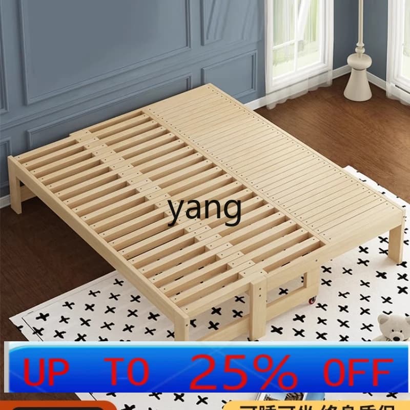 LHH  solid wood retractable semi-pull-out bed living room tatami single folding sofa bed
