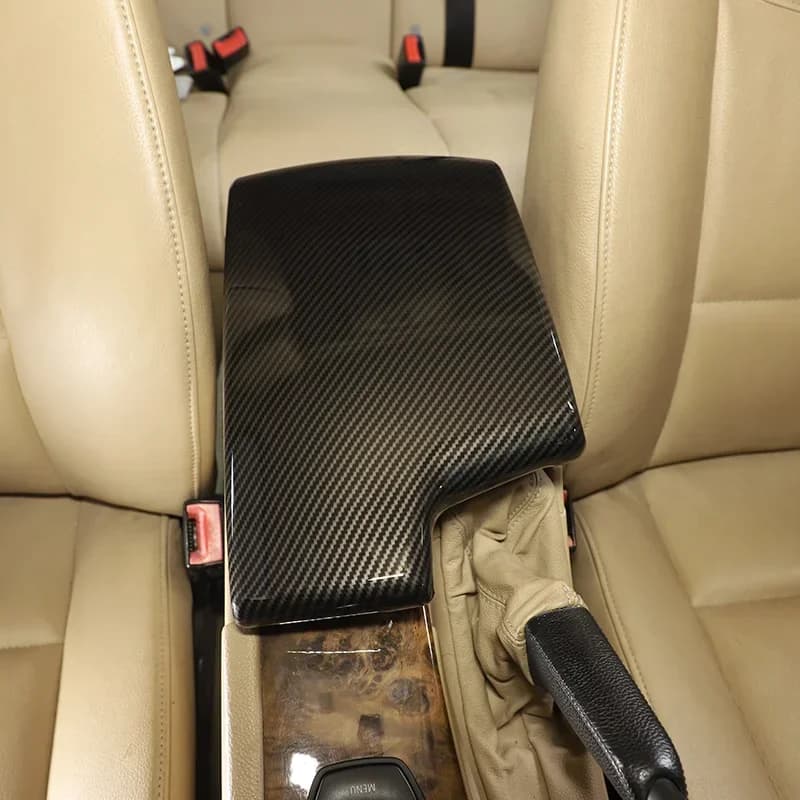 For BMW 3 Series E90 2005-2012 ABS carbon fiber car center console armrest box protective cover sticker interior accessories LHD