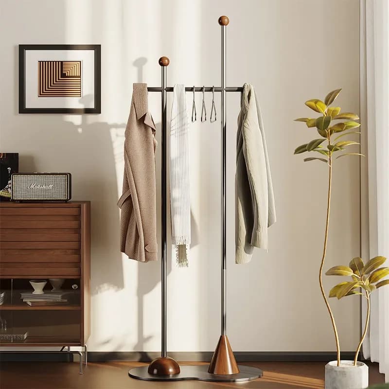 Standing Interior Coat Rack Nordic Entrance Floor Hanging Coat Rack Bedroom Metallic Recibidor Para Entrada Organizer Furniture