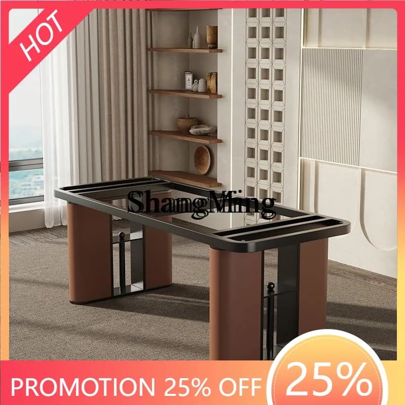 SM's new light luxury wrought iron metal table bracket stainless steel marble rock slab meal