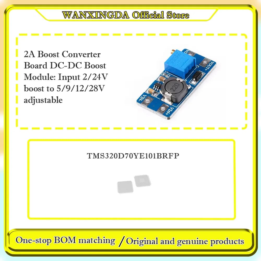 TMS320D70YE101BRFP TMS320D70YE1018RFP  2A Boost Converter Board DC-DC Boost Module: Input 2/24V boost to 5/9/12/28V adjustable
