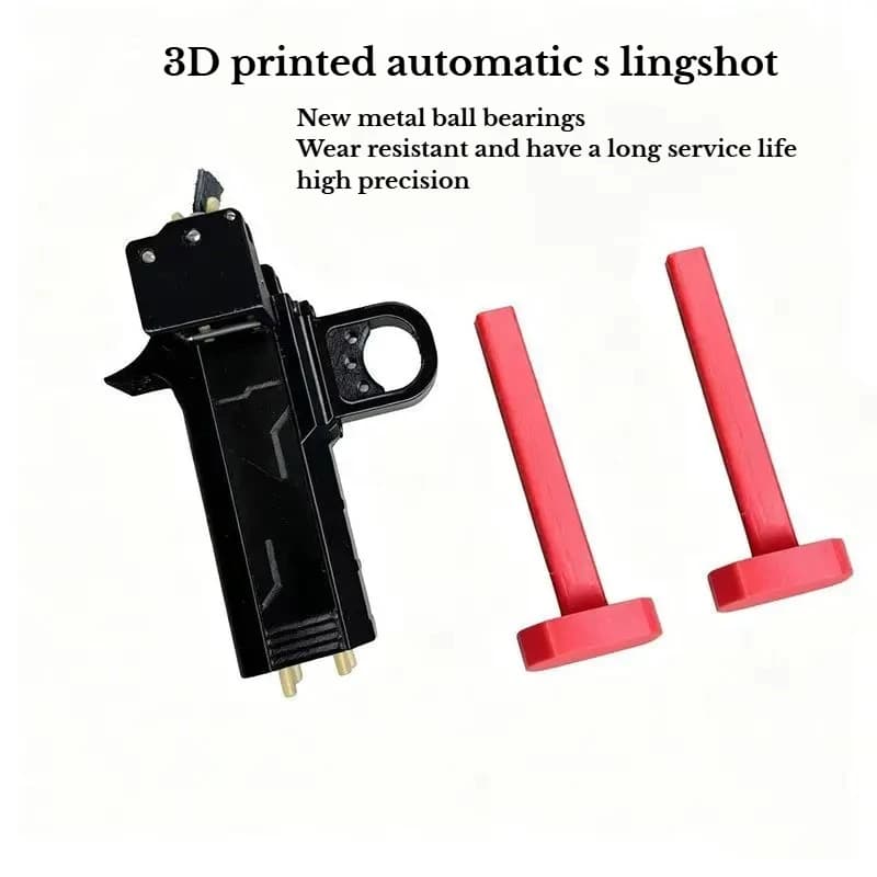 3D Printed Automatic Rapid Fire S lingshot Clip with High Precision Rubber Band Metal Ball Bearings Outdoor Tool Part