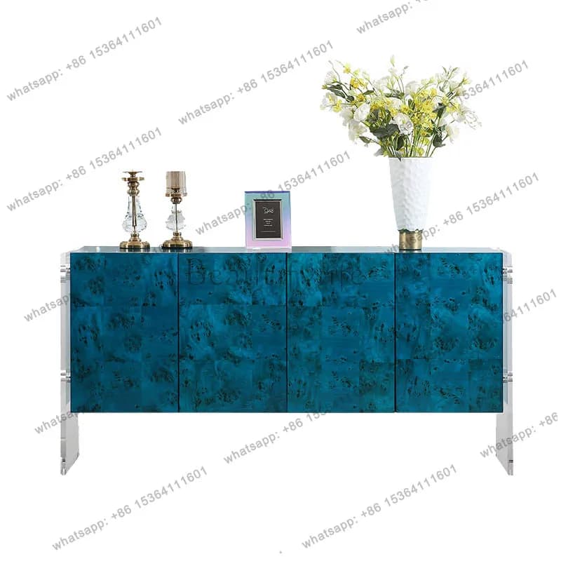 American light luxury entrance cabinet Modern simple decorative solid wood dining side cabinet