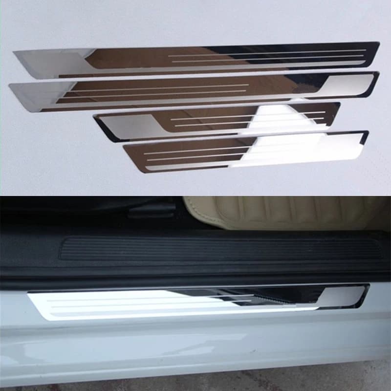 For TOYOTA AYGO 2005-2022 Door Sill Pedal Guards Trim Stainless Welcome Scuff Plate Decoration Cover Protectors Car Accessories
