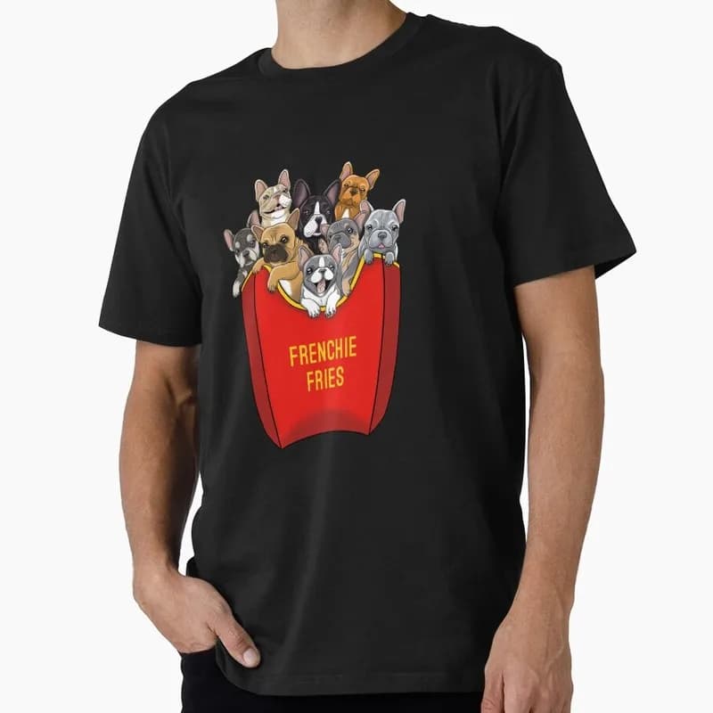 French Bulldog Frenchie Fries Bulldog Graphic T-shirt Unisex Tee Gift for Dog Owners Great Present for Bulldog Pet Lovers
